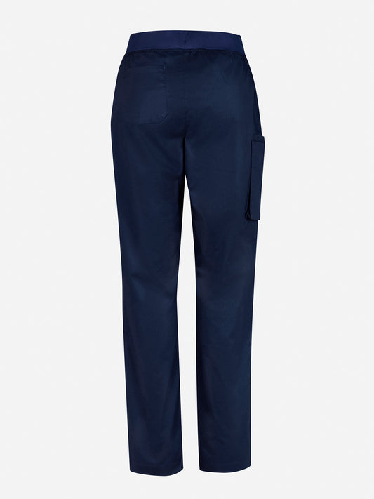Inaura CSP047LL Riley Womens Straight Leg Scrub Pant in Midnight Navy - back view