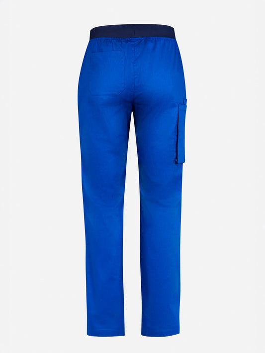 Inaura CSP047ML Riley Mens Straight Leg Scrub Pant in Electric Blue - back view