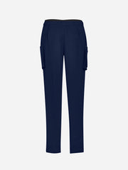 Inaura CSP943LL Avery Womens Slim Leg Scrub Pant in Midnight Navy - back view