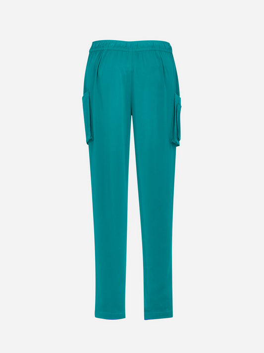 Inaura CSP943LL Avery Womens Slim Leg Scrub Pant in Teal - back view