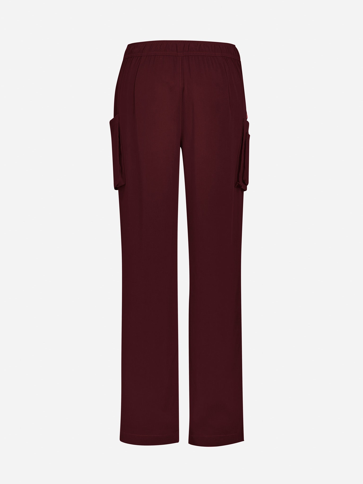 Inaura CSP944LL Avery Womens Straight Leg Scrub Pant in Burgundy - back view