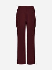 Inaura CSP944LL Avery Womens Straight Leg Scrub Pant in Burgundy - back view