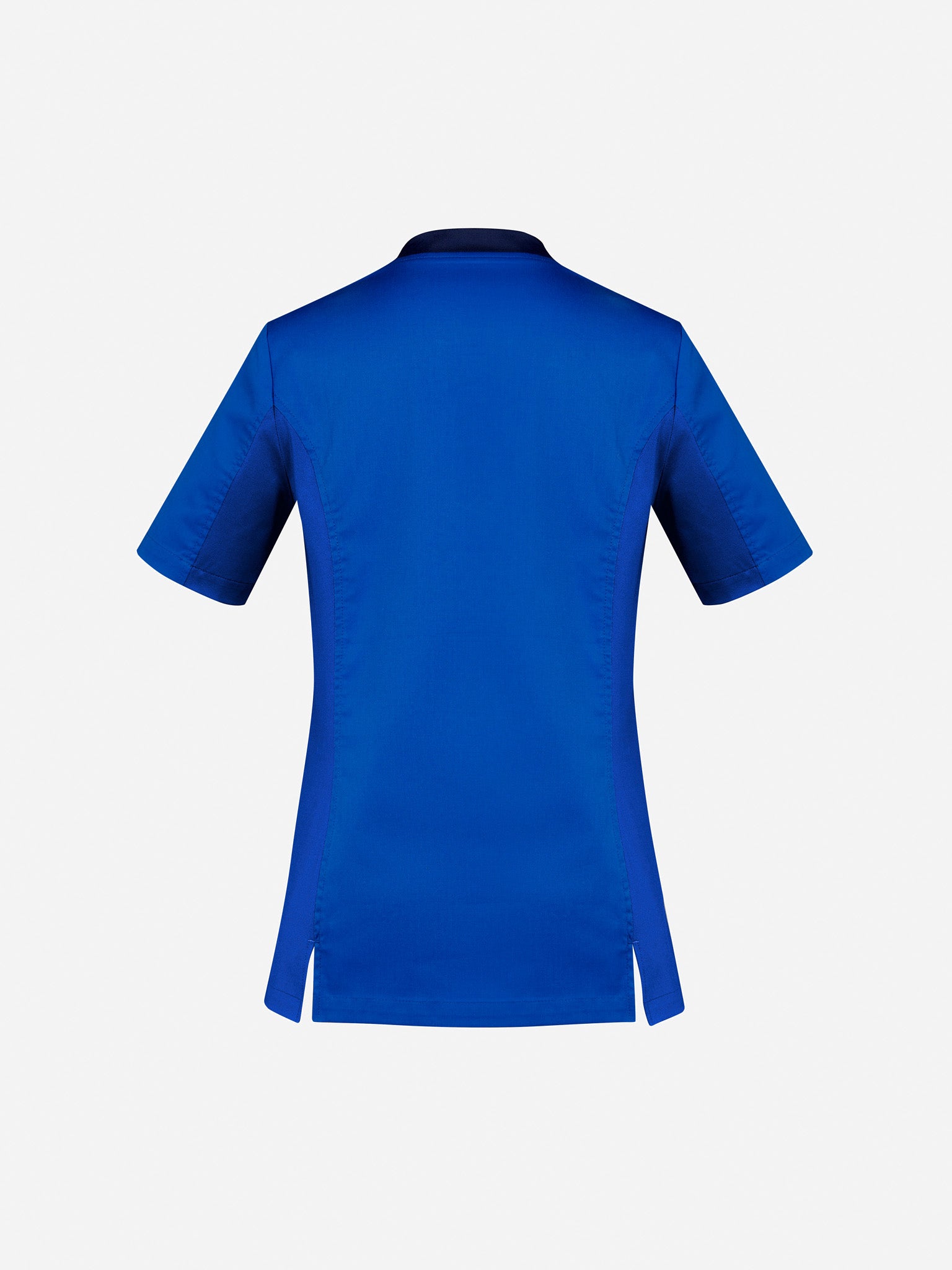 Inaura CST043LS Riley Womens Stretch Scrub Top in Electric Blue - back view