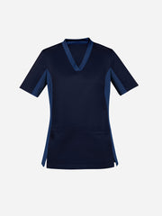 Inaura CST043LS Riley Womens Stretch Scrub Top in Midnight Navy