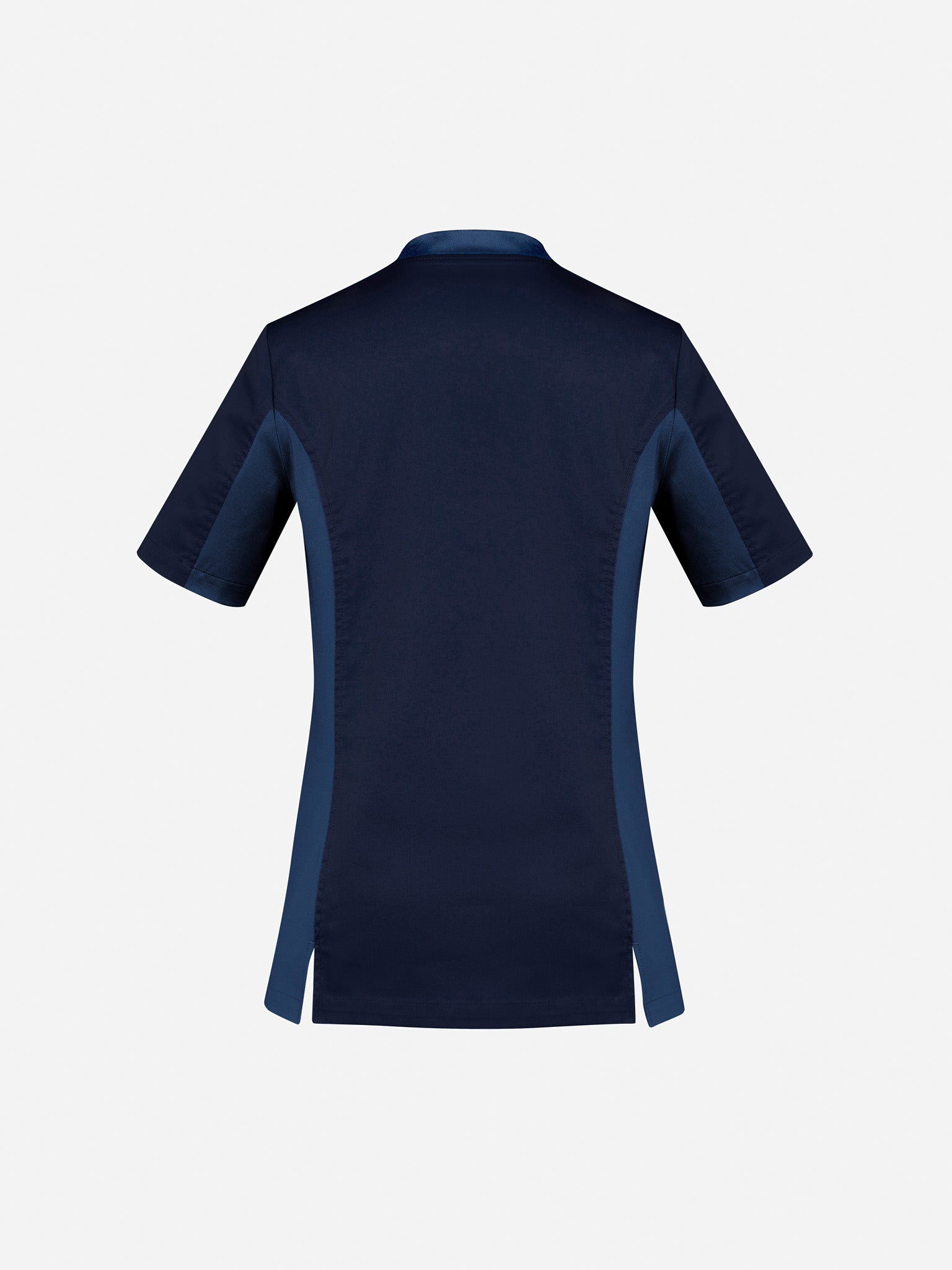 Inaura CST043LS Riley Womens Stretch Scrub Top in Midnight Navy - back view