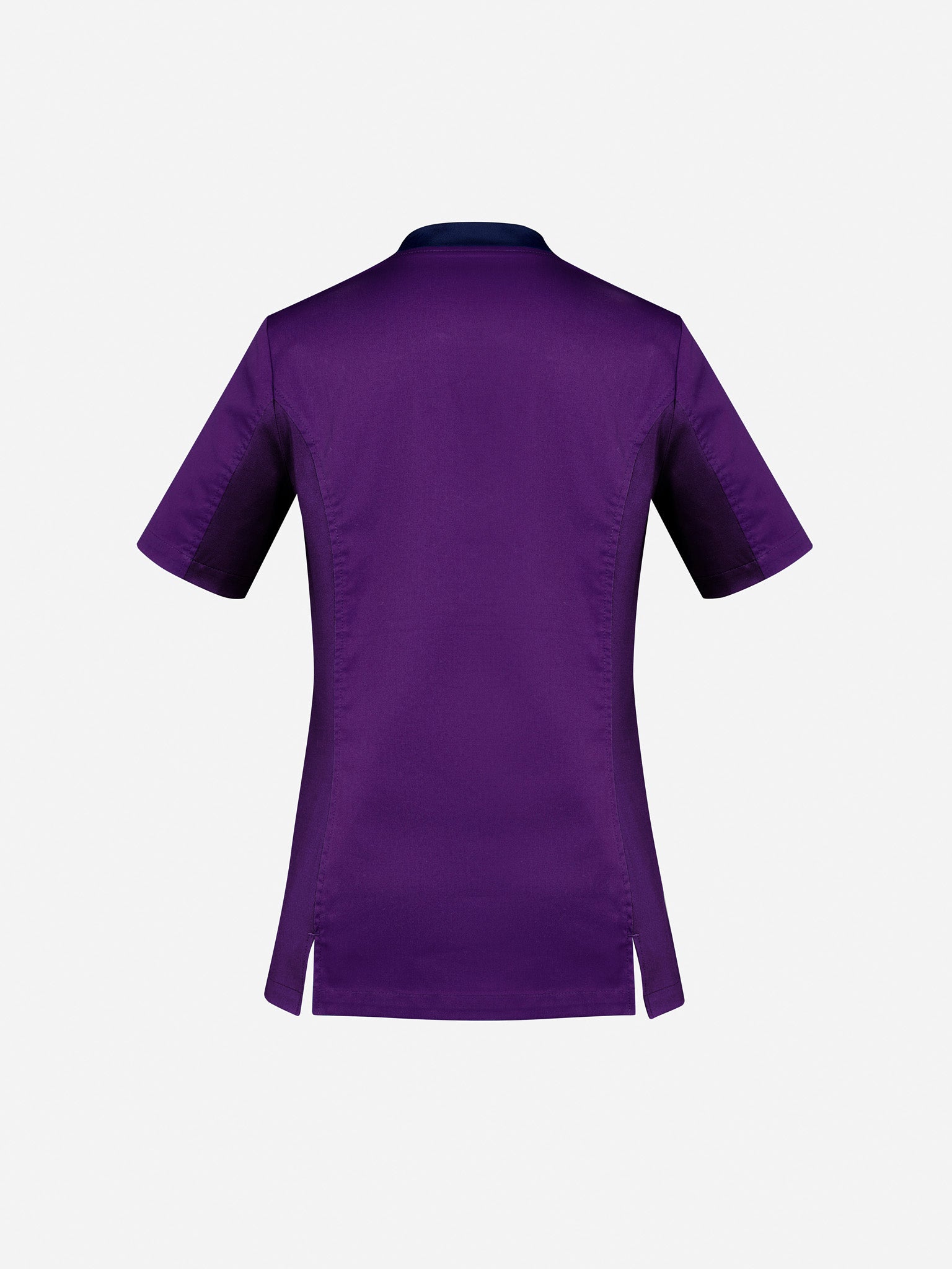 Inaura CST043LS Riley Womens Stretch Scrub Top in Purple - back view
