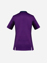 Inaura CST043LS Riley Womens Stretch Scrub Top in Purple - back view