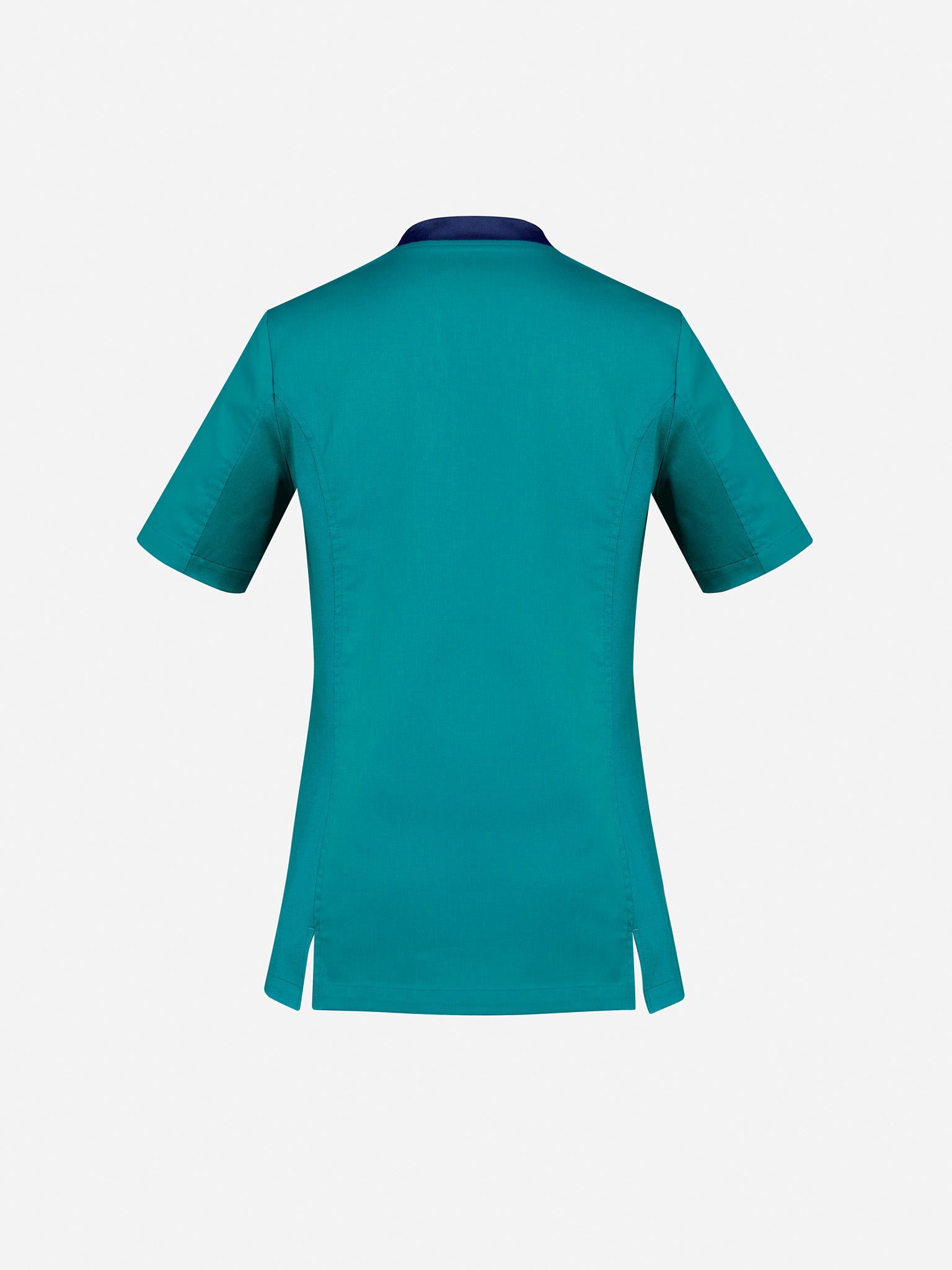 Inaura CST043LS Riley Womens Stretch Scrub Top in Teal - back view