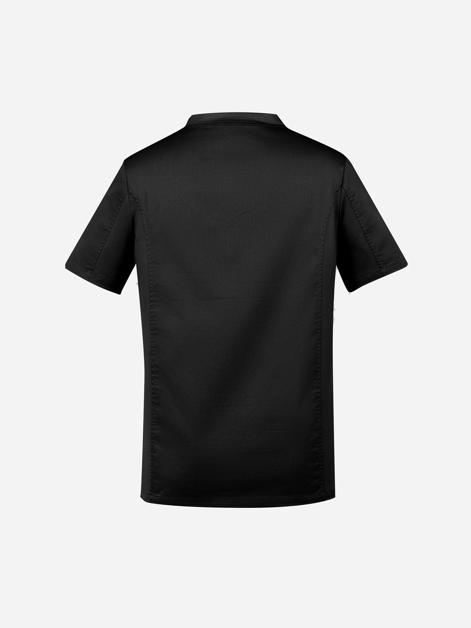 Inaura CST043MS Riley Mens Stretch Scrub Top in Black - back view