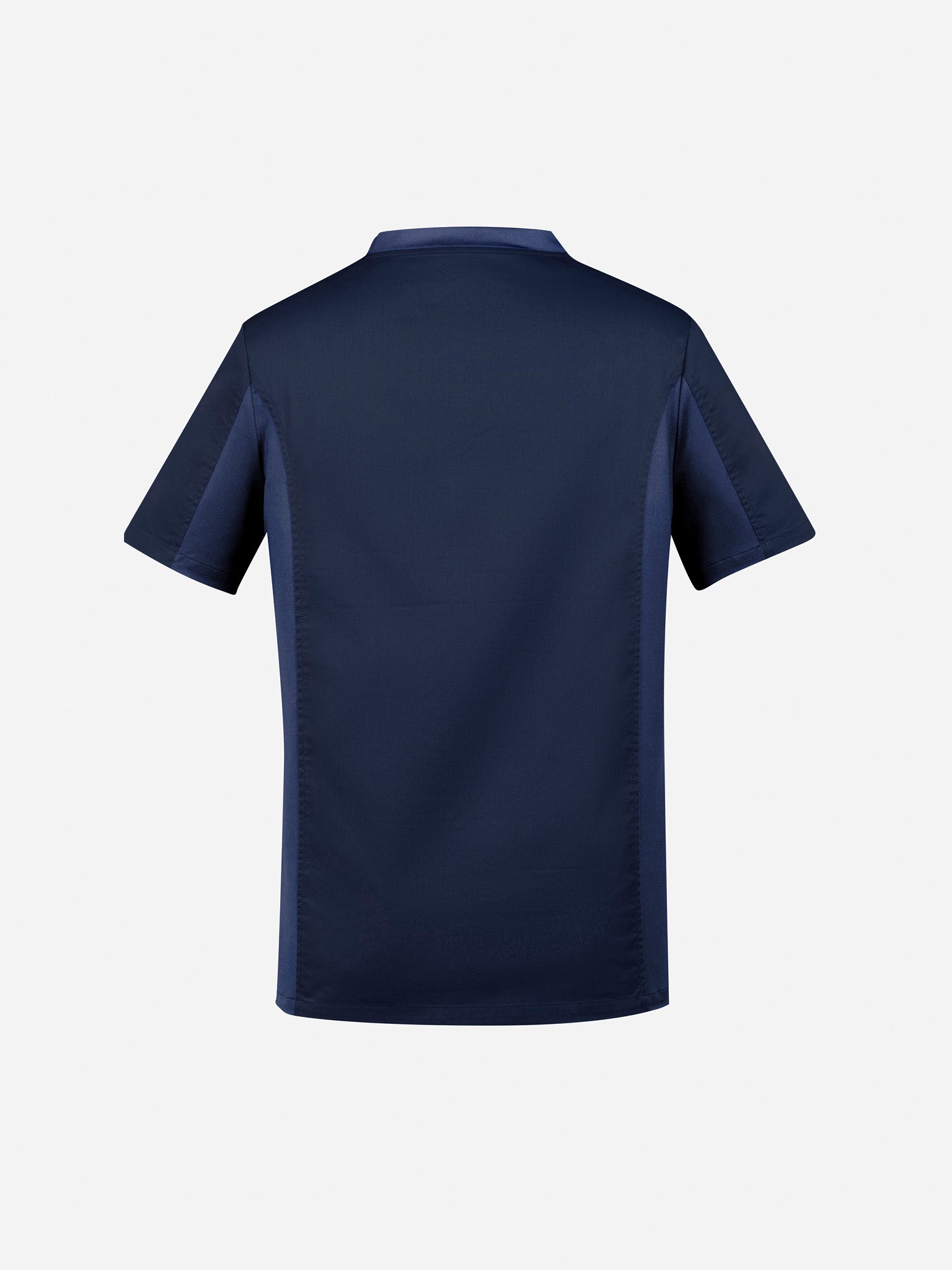 Inaura CST043MS Riley Mens Stretch Scrub Top in Midnight Navy - back view
