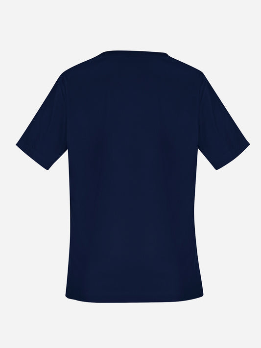 Inaura CST141LS Tokyo Womens Scrub Top in Midnight Navy - back view