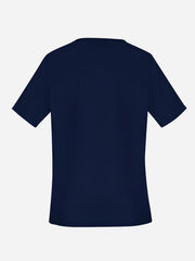 Inaura CST141LS Tokyo Womens Scrub Top in Midnight Navy - back view