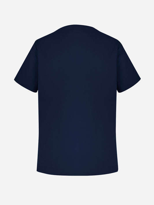 Inaura CST141MS Tokyo Mens Scrub Top in Midnight Navy - back view