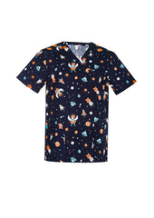 Mens Printed Space Party Scrub Top - CST148MS - biz-care-0