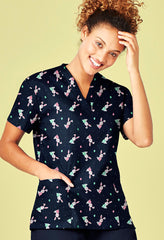 Womens Easter V-Neck Short Sleeve Scrub Top - CST152LS - biz-care-0