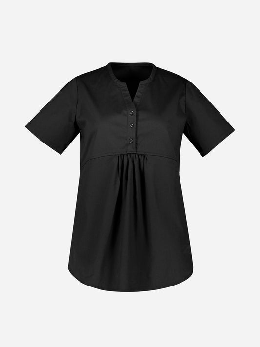 Inaura CST243LS Rose Womens Tunic Scrub Top in Black