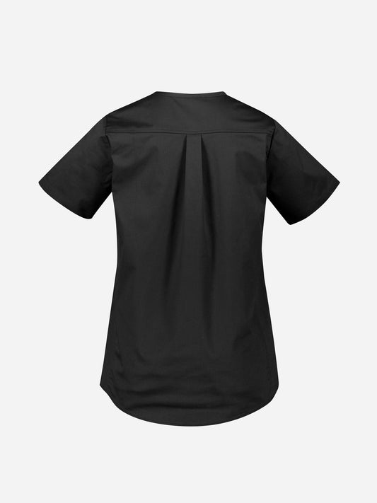 Inaura CST243LS Rose Womens Tunic Scrub Top in Black - back view