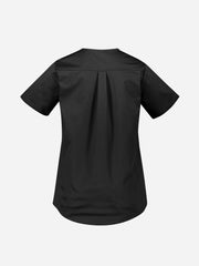 Inaura CST243LS Rose Womens Tunic Scrub Top in Black - back view