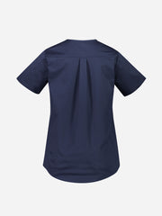 Inaura CST243LS Rose Womens Tunic Scrub Top in Midnight Navy - back view