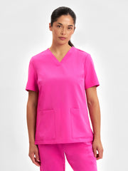 Womens Pink V-Neck Scrub Top - CST245LS - inaura-0