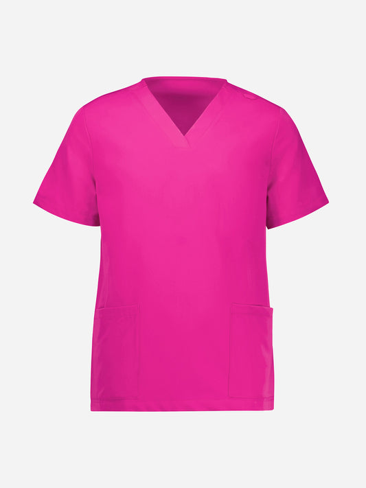 Inaura CST245LS Pink Womens V-Neck Scrub Top in Pink