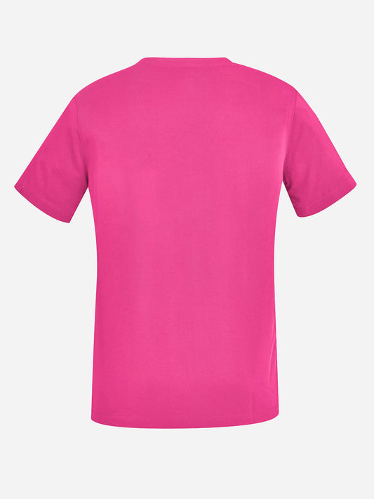 Inaura CST250US Pink Unisex V-Neck Scrub Top in Pink - back view
