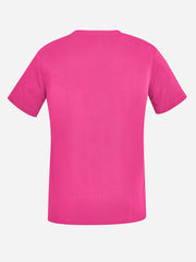 Inaura CST250US Pink Unisex V-Neck Scrub Top in Pink - back view