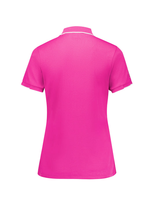 Inaura CST313LS Pink Womens Short Sleeve Polo in Pink - back view