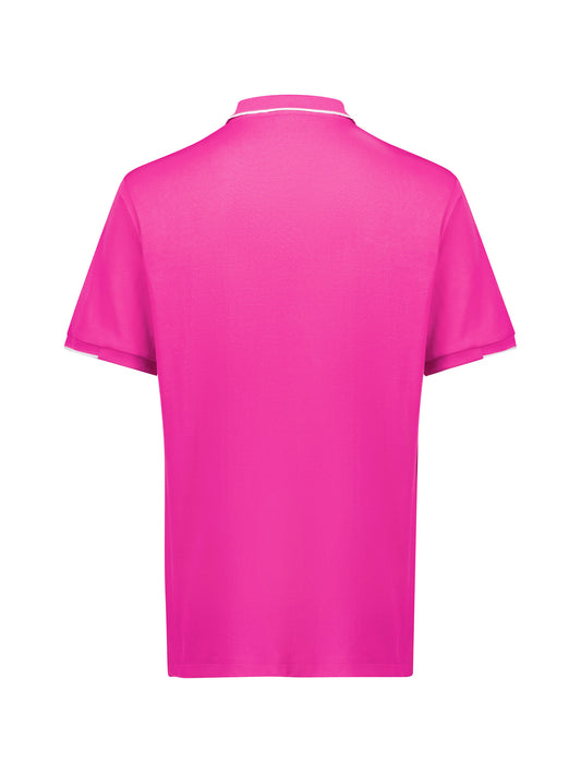 Inaura CST313MS Pink Mens Short Sleeve Polo in Pink - back view
