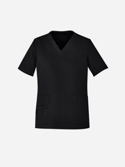 Inaura CST941LS Avery Womens V-Neck Scrub Top in Black