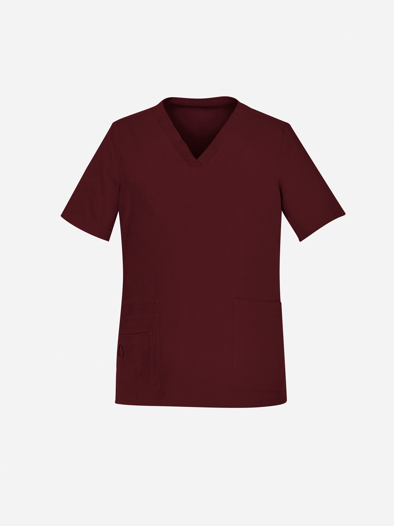Inaura CST941LS Avery Womens V-Neck Scrub Top in Burgundy