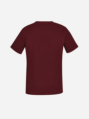 Inaura CST941LS Avery Womens V-Neck Scrub Top in Burgundy - back view