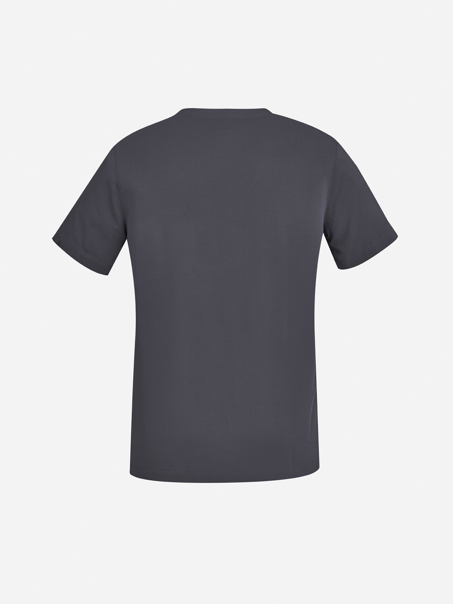 Inaura CST941LS Avery Womens V-Neck Scrub Top in Charcoal - back view