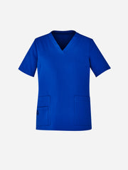 Inaura CST941LS Avery Womens V-Neck Scrub Top in Electric Blue