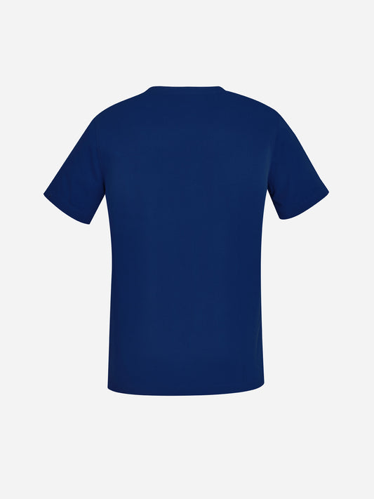 Inaura CST941LS Avery Womens V-Neck Scrub Top in Navy - back view