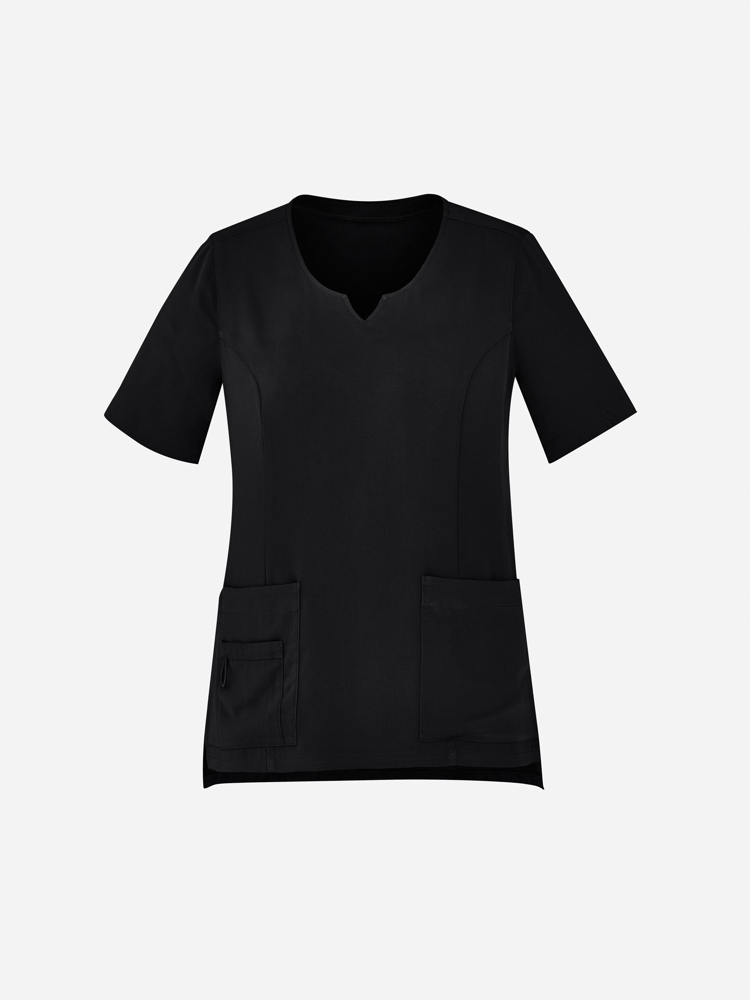 Inaura CST942LS Avery Womens Round Neck Scrub Top in Black