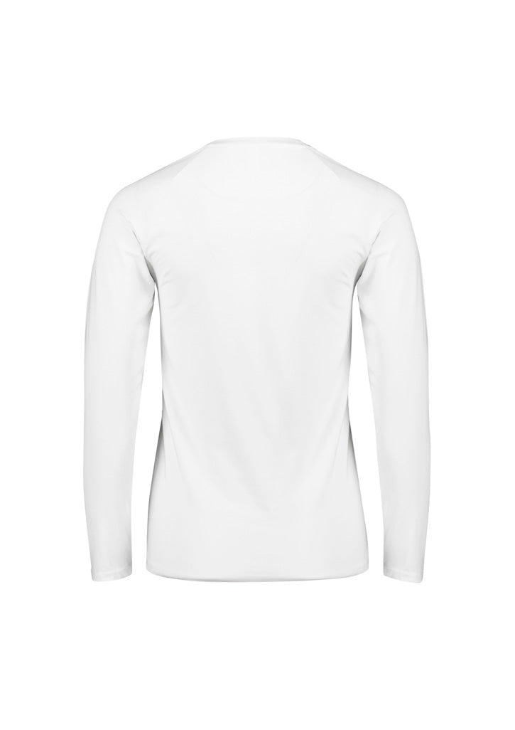 Biz Collection CT247LL Performance Womens Long Sleeve Tee in White - back view