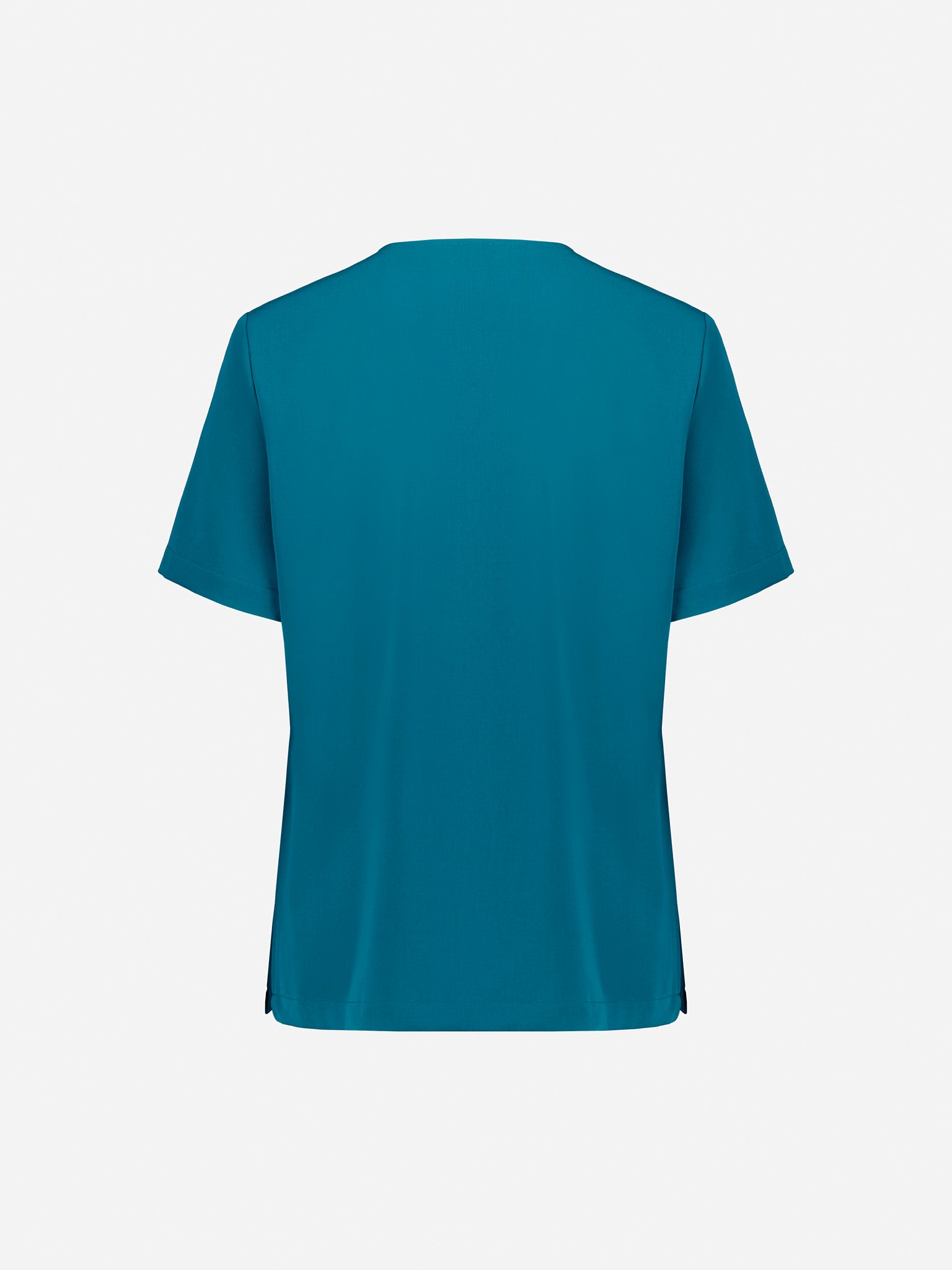 Inaura CU543LS Pulse Womens V-Neck Scrub Top in Caribbean Blue - back view