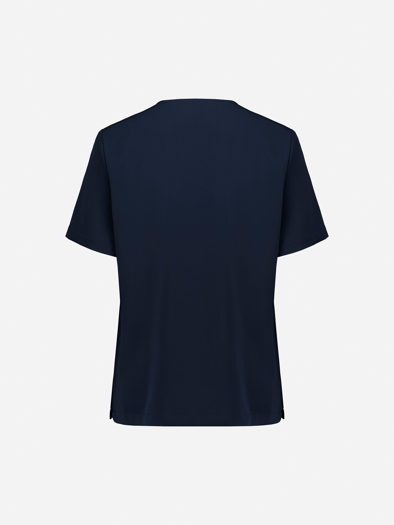 Inaura CU543LS Pulse Womens V-Neck Scrub Top in Midnight Navy - back view