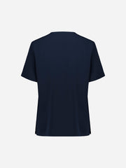 Inaura CU543LS Pulse Womens V-Neck Scrub Top in Midnight Navy - back view