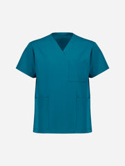 Inaura CU544US Pulse Unisex V-Neck Scrub Top in Caribbean Blue