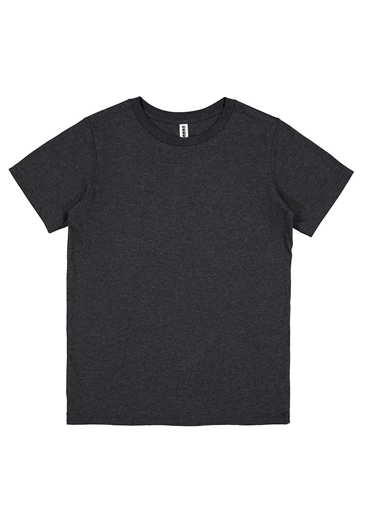 Basis Kids Short Sleeve Tee - X1001K in Charcoal Marle