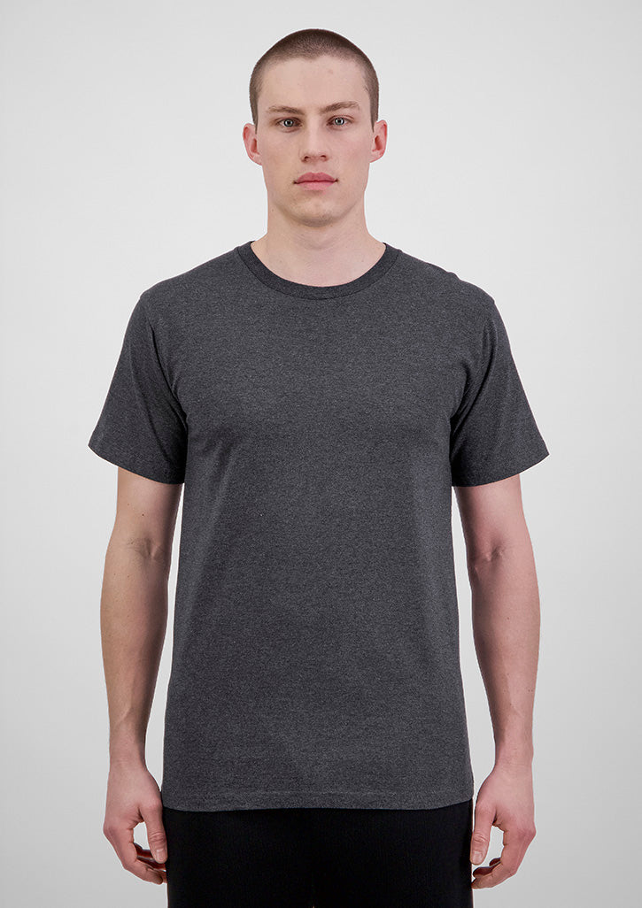 Basis Mens Short Sleeve Tee - X1001M in Charcoal Marle - model