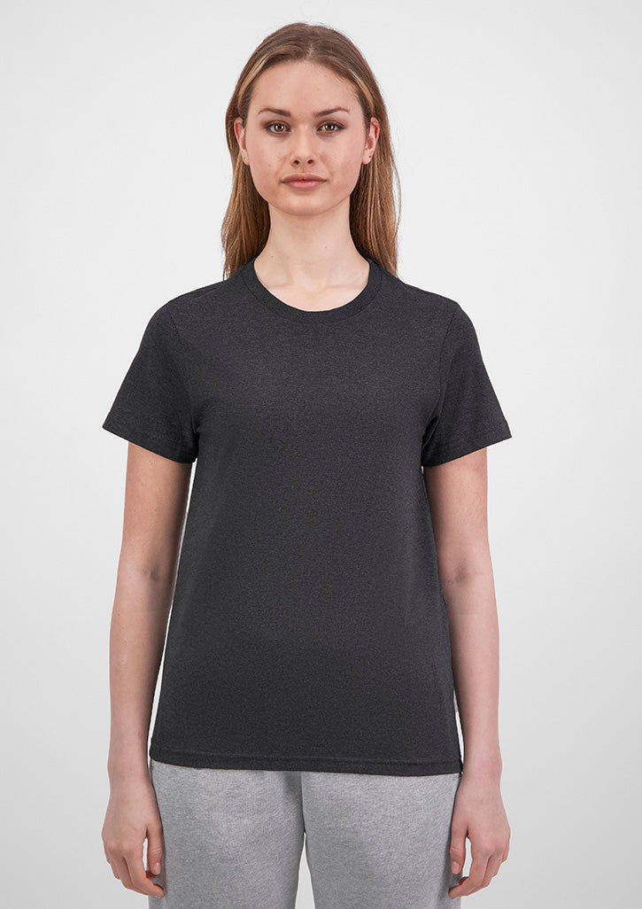 Basis Womens Short Sleeve Tee - X1001W in Charcoal Marle - model