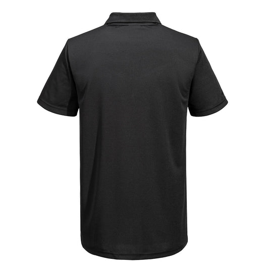 Portwest DX410 DX4 Polo Shirt S/S in All Black - back view