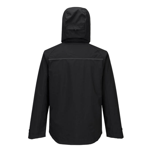 Portwest DX463 DX4 Rain Jacket in All Black - back view