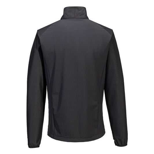Portwest DX480 DX4 Zip Lightweight Mid Layer in All Black - back view