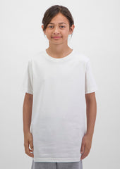 Basis Kids Short Sleeve Tee - X1001K in Ecru - model