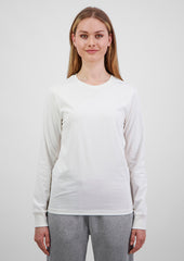 Basis Womens Long Sleeve Tee - X1002W in Ecru - model