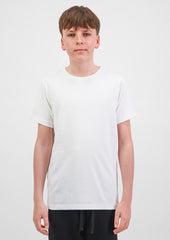 Basis Youth Short Sleeve Tee - X1001Y in Ecru - model